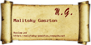 Malitsky Gaszton névjegykártya
